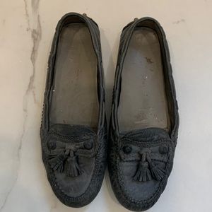 Balenciaga grey Leather Loafers Size 37
